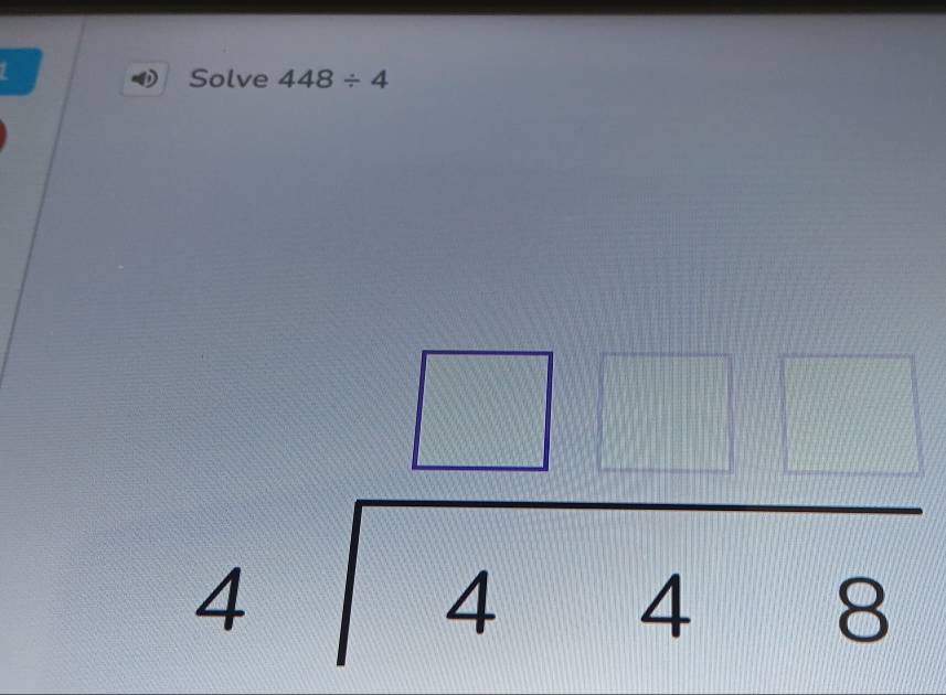 Solved: Solve 448/ 4 beginarrayr 4encloselongdiv 448endarray [Math]