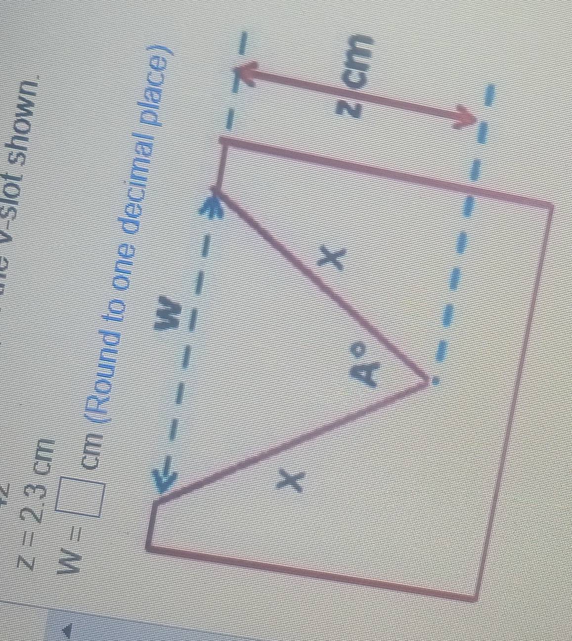 z=2.3cm
e v-slot shown.
W=□ cm