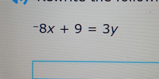 -8x+9=3y