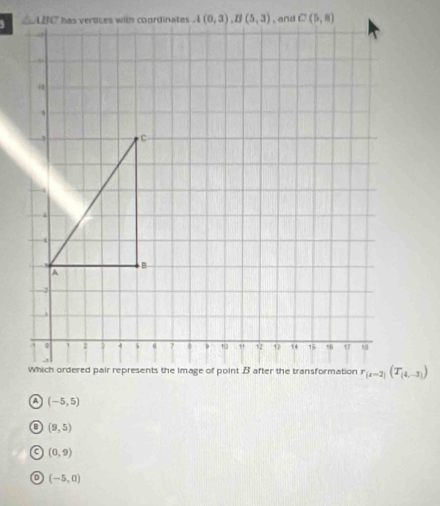 (-5,5)
6 (9,5)
a (0,9)
o (-5,0)