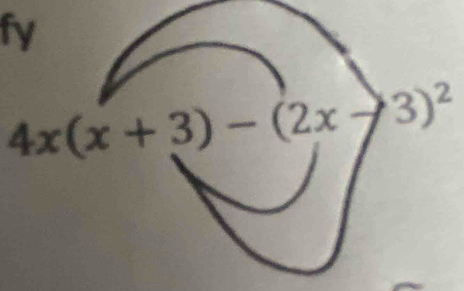 fy
4x(x+3)-(2x-3)^2