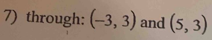 through: (-3,3) and (5,3)