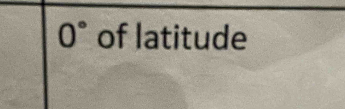 0° of latitude