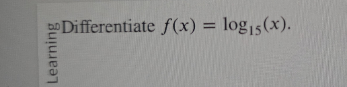 f(x)=log _15(x).