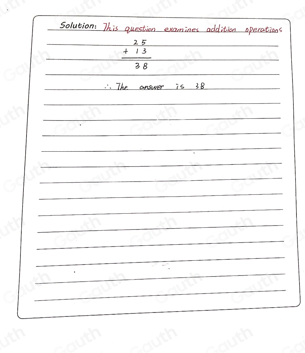 Solved: 25 +13 [Math]