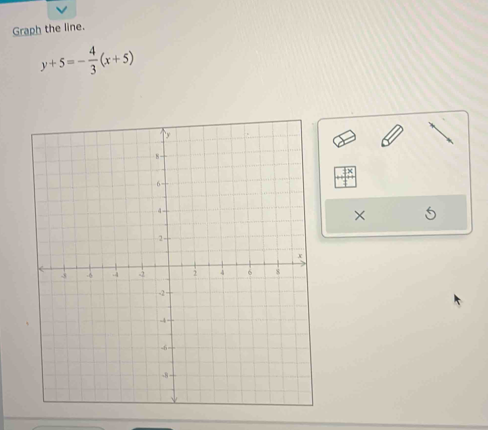 Graph the line.
y+5=- 4/3 (x+5)