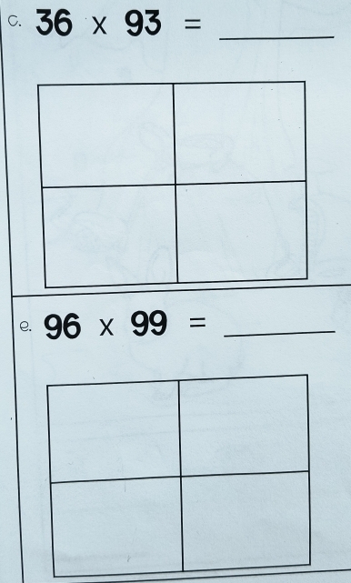 36* 93=
_ 
e. 96* 99= _