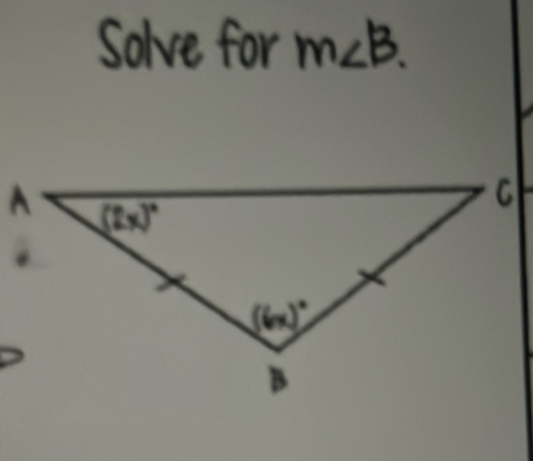 Solve for m∠B.