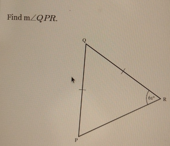 Find m∠ QPR.