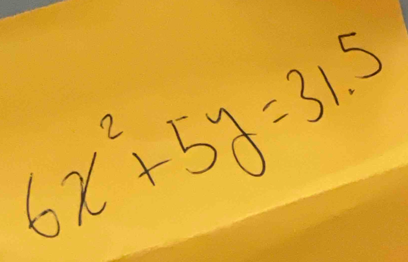 6x^2+5y=31.5