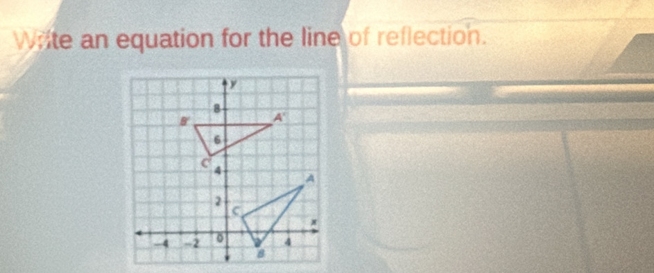 Write an equation for the line of reflection.