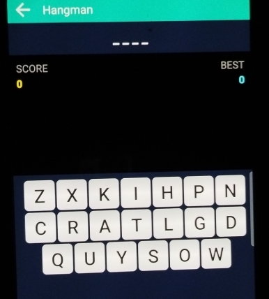 Hangman 
SCORE BEST
0
0
Q U Y S 0 W