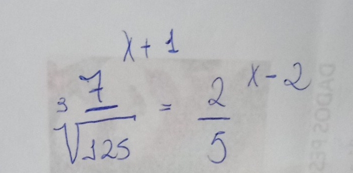 beginarrayr x+7sqrt[3](125)= 2/5 x-2