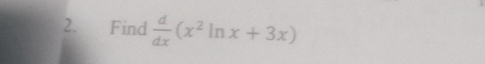 Find  d/dx (x^2ln x+3x)