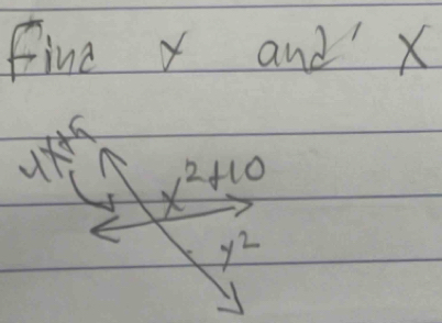 find x and X
4x+5 x^2+10
x^2