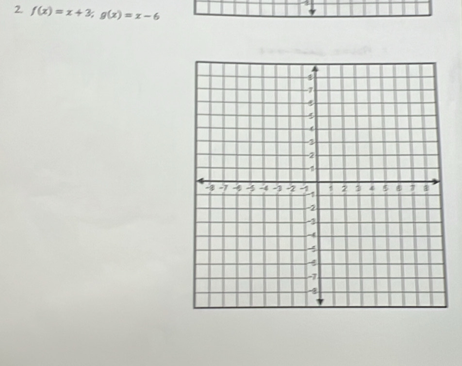 f(x)=x+3; g(x)=x-6
3