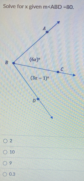 Solved: Solve for x given m 2 10 9 0.3 [Math]