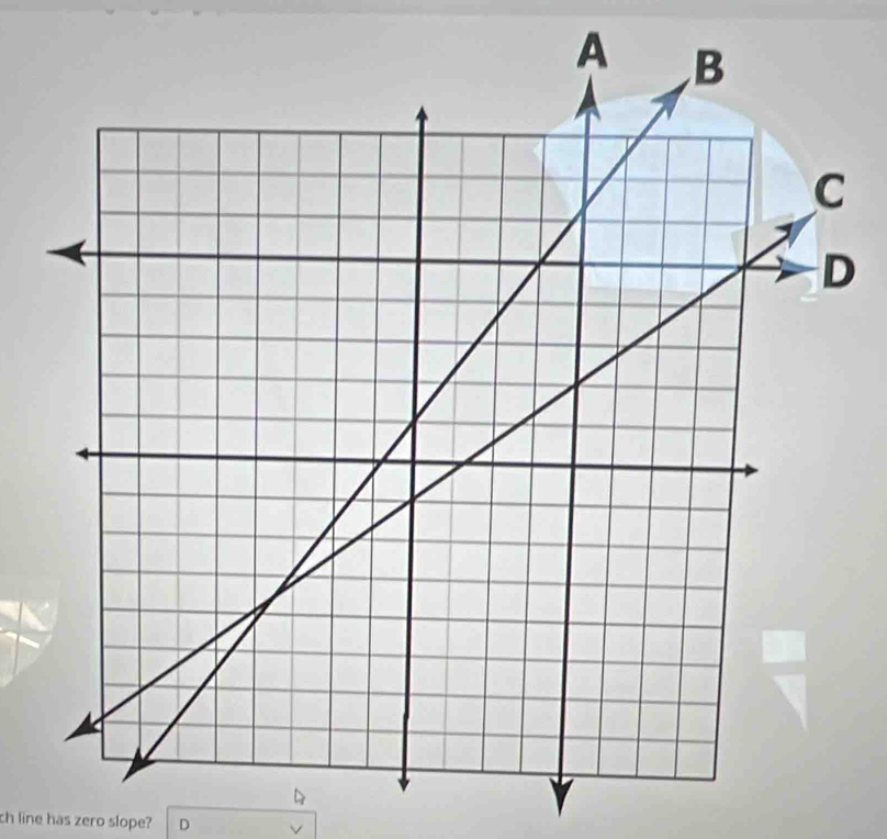 ch line has zero slope? D