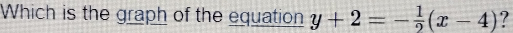 Which is the graph of the equation y+2=- 1/2 (x-4) ?