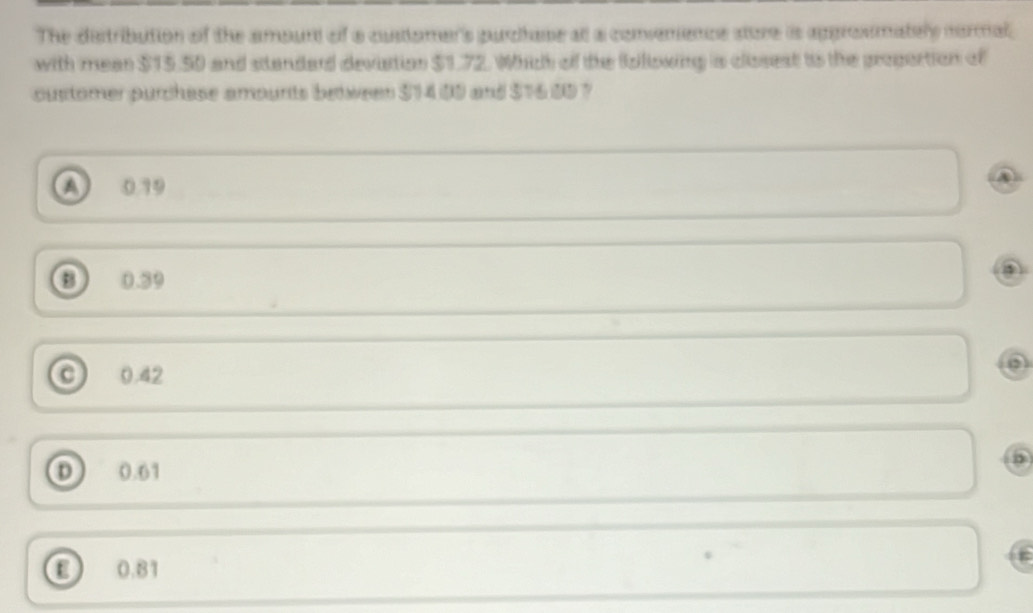 Solved: The distribution of the amourt of a customer's puchase at a ...