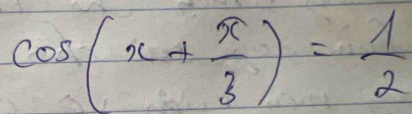 cos (x+ π /3 )= 1/2 