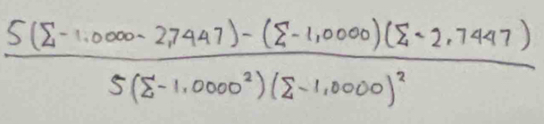 frac 5(sumlimits -1.0000-27447)-(sumlimits -1,0000)(sumlimits -2,7447)5(sumlimits -1,0000^2)(sumlimits -1,0000)^2