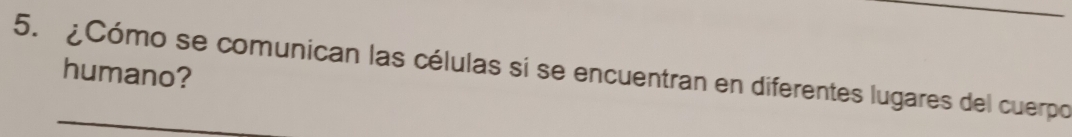 ¿Cómo se comunican las células si se encuentran en diferentes lugares del cuerpo 
humano?