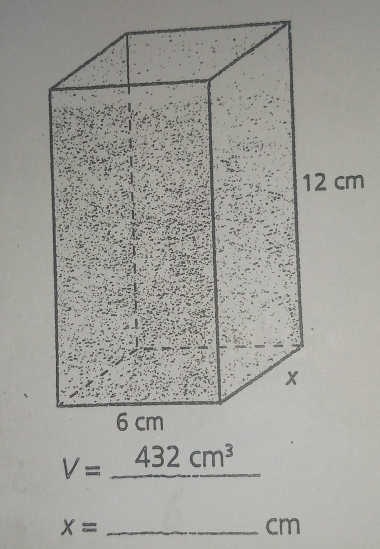 X=
cm