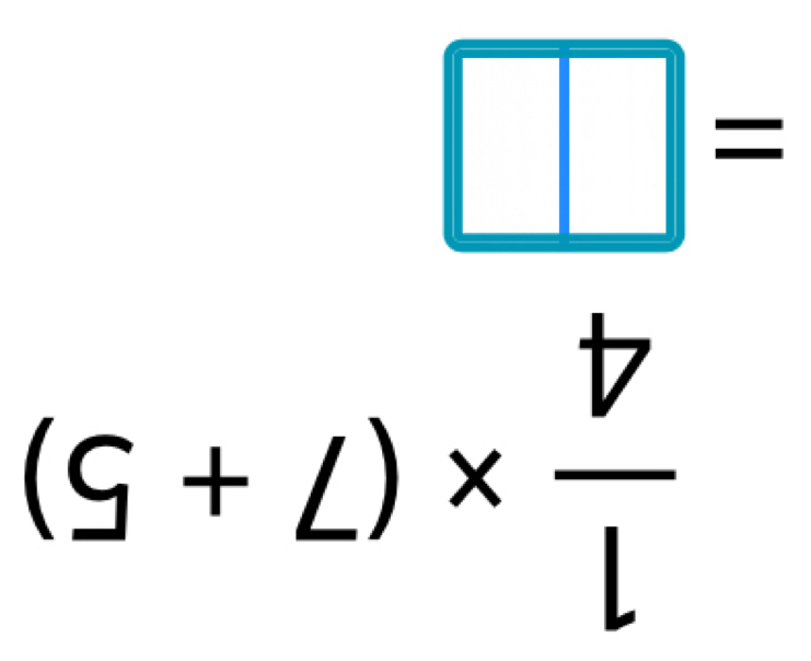 =frac  1/4 * (7+5)=□ 
(□)^