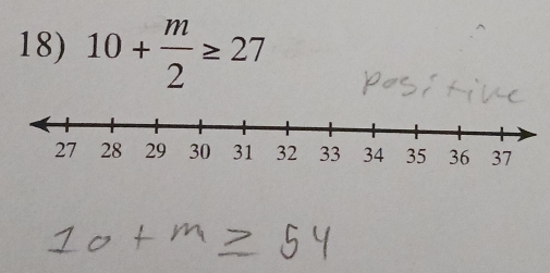 10+ m/2 ≥ 27