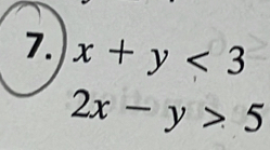 x+y<3</tex>
2x-y>5