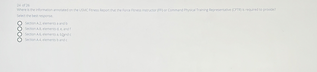 Solved: of 26 Where is the information annotated on the USMC Fitness ...