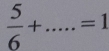  5/6 + _  =1