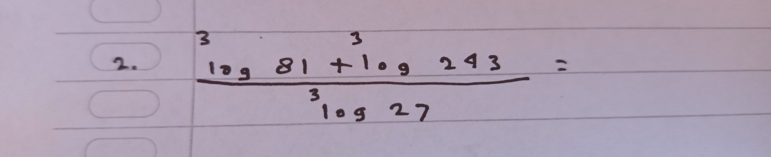 frac ^3log 1+1· log 24^3243^3log 27=