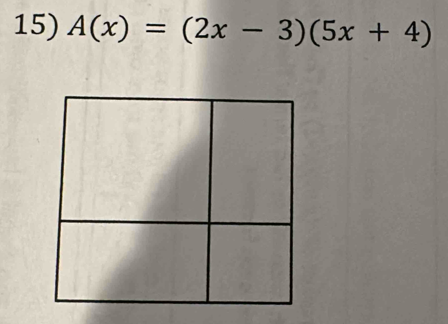 A(x)=(2x-3)(5x+4)