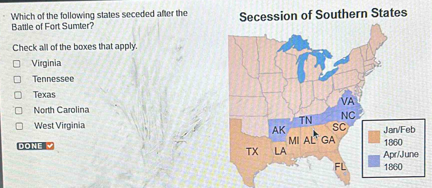 Solved: Which of the following states seceded after the Secession of ...