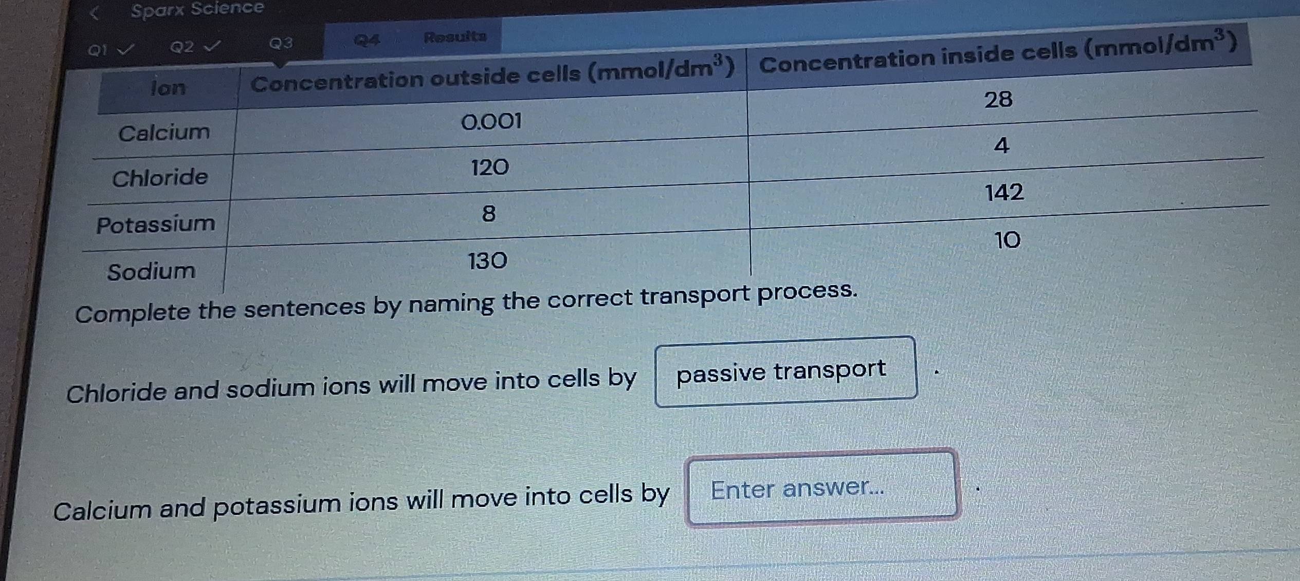 Solved: Sparx Science Complete the sentences by naming the correct tra ...