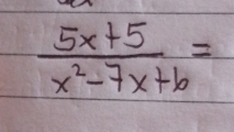  (5x+5)/x^2-7x+6 =