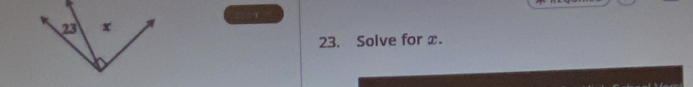 Solve for x.