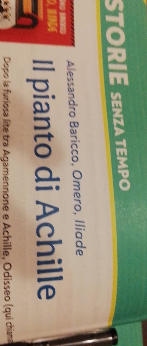 STORIE senZA TEMP 
Alessandro Baricco, Omero, Iliade 

HADE 
Il pianto di Achille 
Dopo la furiosa lite tra Agamennone e Achille, Odisseo (qui chiama