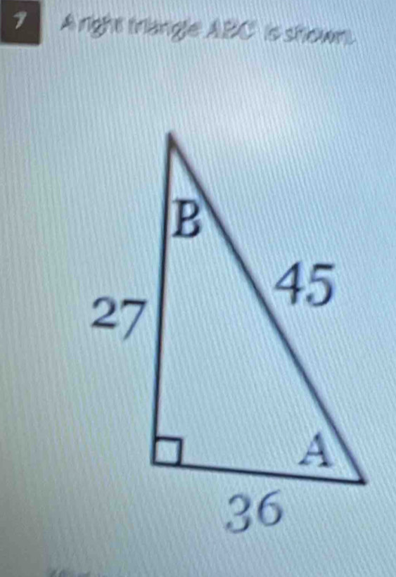 right triangle ABC is shown.