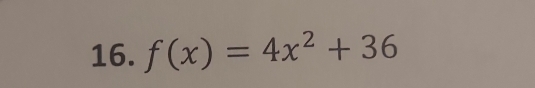 f(x)=4x^2+36