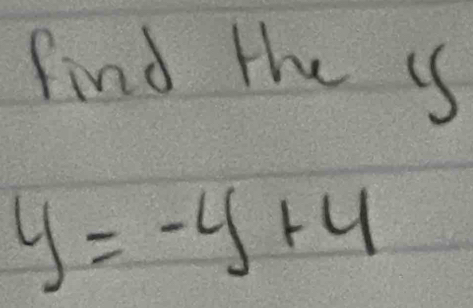 find the is
y=-y+4