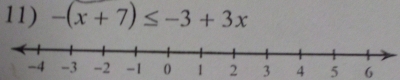 -(x+7)≤ -3+3x
3 4 5 6