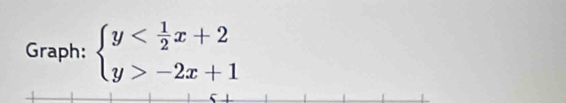 Graph: beginarrayl y -2x+1endarray.