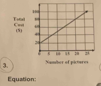 Total 
Cost 
($) 
3. 
Equation: