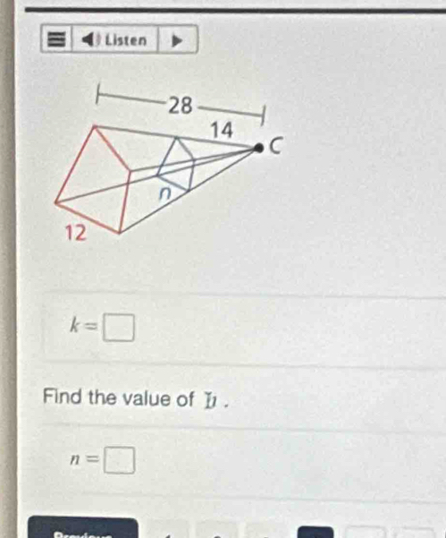 Listen
k=□
Find the value of I1.
n=□