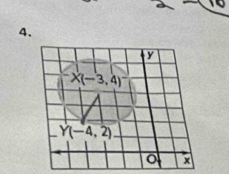 y
overline  X(-3,4)
Y(-4,2)
x