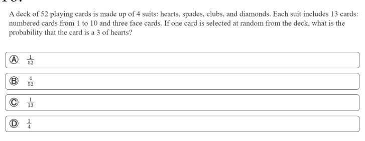 Solved: A deck of 52 playing cards is made up of 4 suits: hearts ...