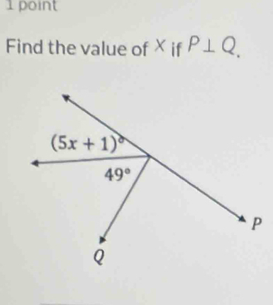 Find the value of X if P⊥ Q.